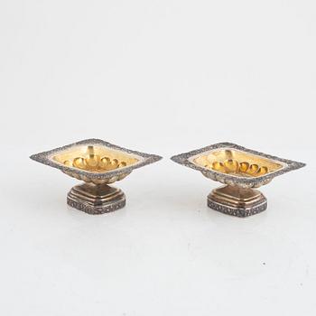 A Pair of 18th Century Silver Salt Cellars.