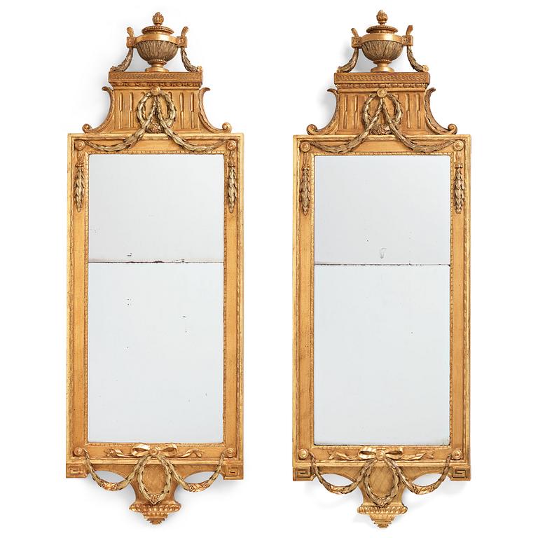 A pair of Gustavian late 18th century mirrors by Per Westin (master in Stockholm from 1776).