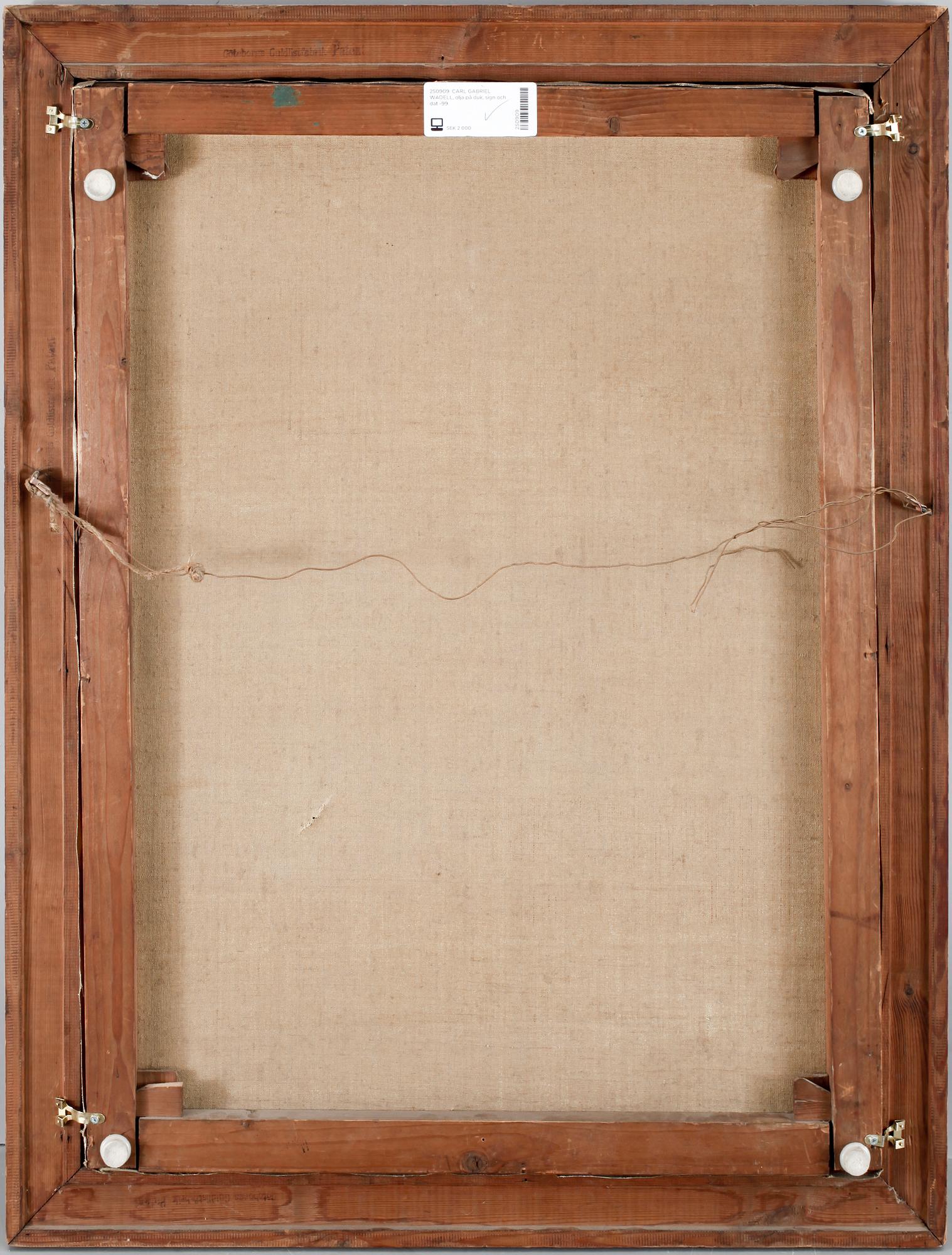 CARL GABRIEL WADELL, olja på duk, sign och dat -99.