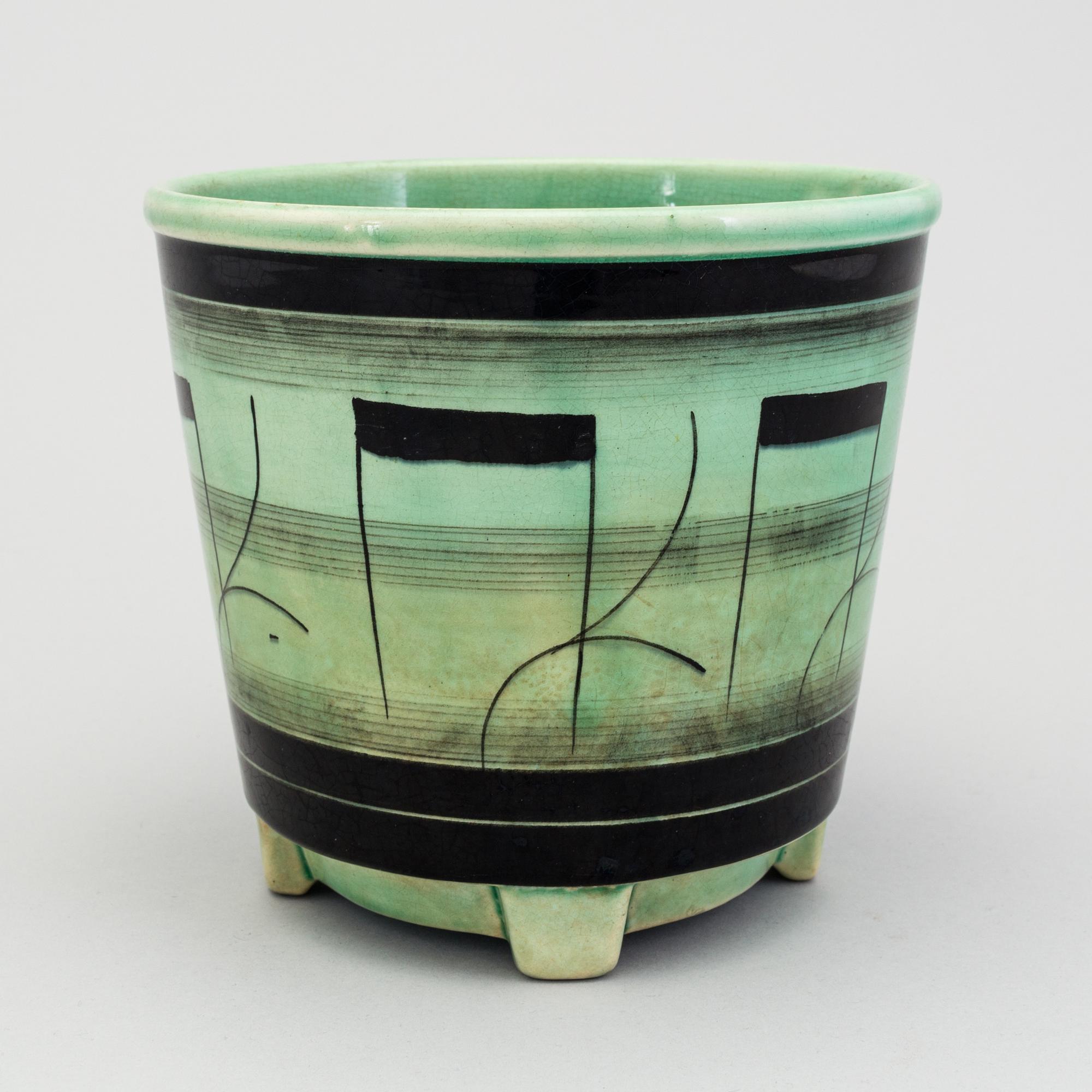 ILSE CLAESSON, "Serie V", ytterfoder i flintgods, Rörstrand 1930-tal.