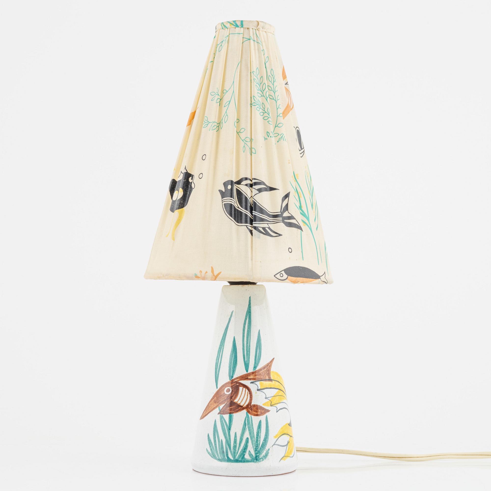 A Tilgmans table lamp with original lampshade.