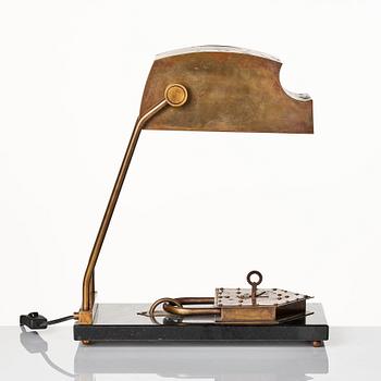 An Austrian brass table lamp, Vienna 1928.
