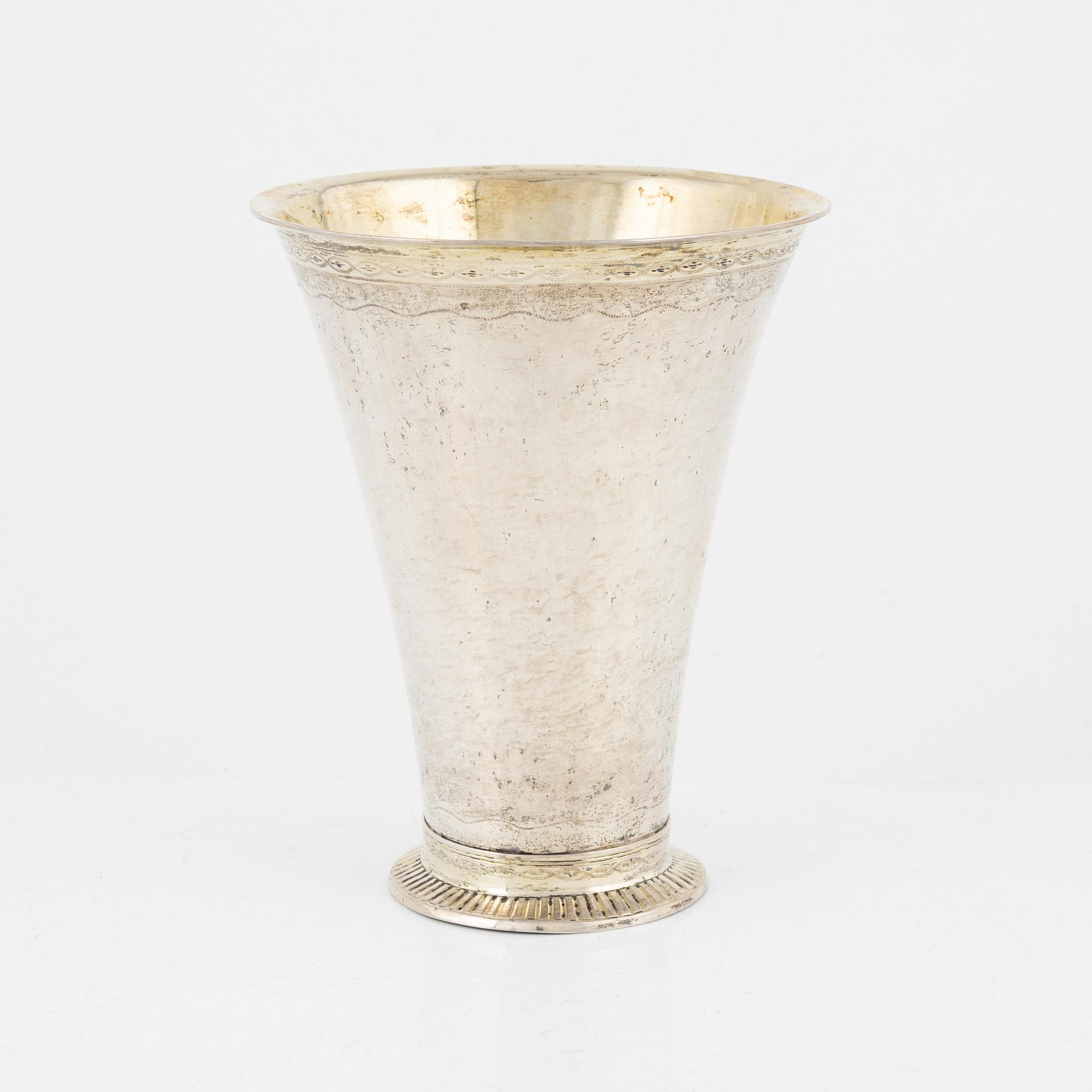 A silver-gilt beaker, mark of Niklas Ramberg, Lund 1824.