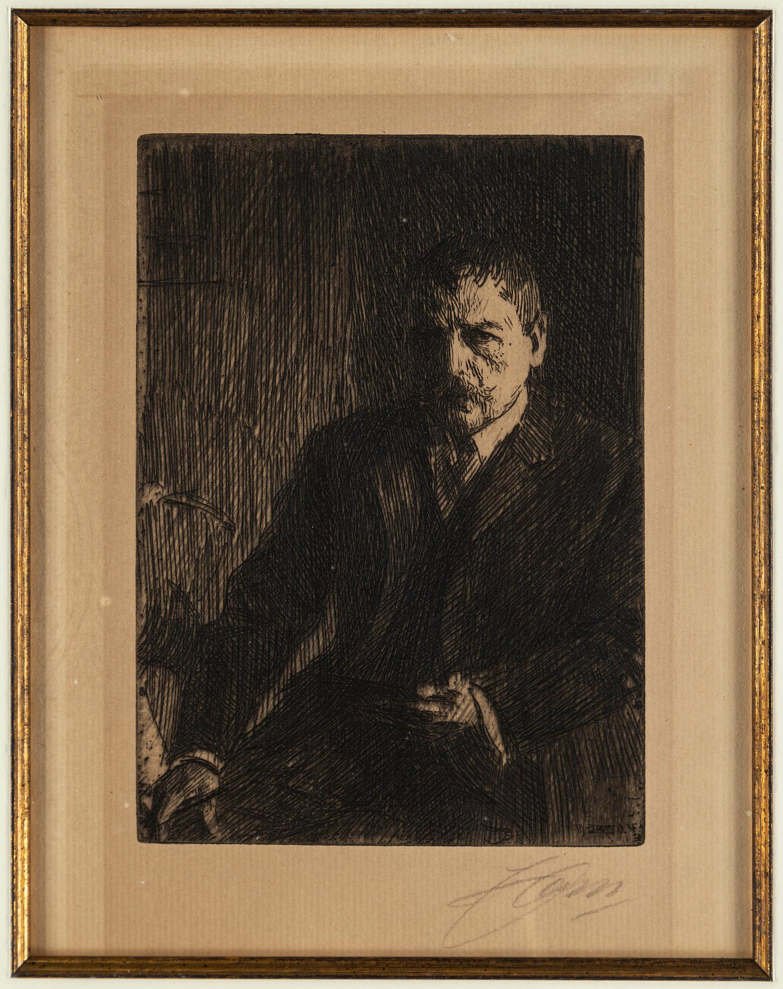 ANDERS ZORN, etsning, 1904, signerad med blyerts.