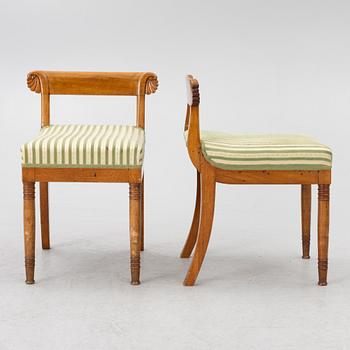 A pair of Karl-Johan stools, Sweden, first half of the/mid19th century.