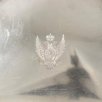 A Russian 19th century silver cover, Nicols & Plinke, Henrik August Long, St. Petersburg 1840.