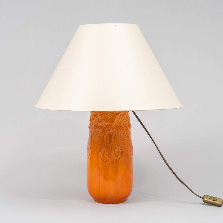 A creamware table lamp, Jugend,  Rörstrand, early 20th century.