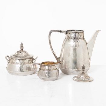 Coffee service, 3 pieces, silver, Art Nouveau, Anna Ohlsson & Co Östersund, 1910.