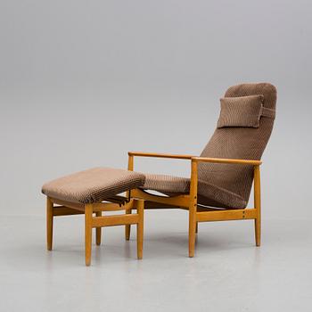 FÅTÖLJ MED FOTPALL, ur "Contour-serien", Alf Svensson för Dux, Ljungs Industrier, 1960-tal.