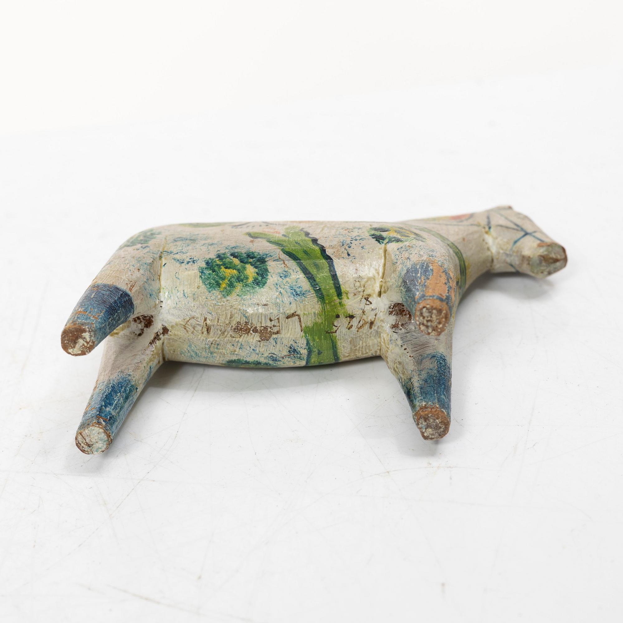 Dala horse, folk art, Nissergården, Vattnäs, dated 1925.