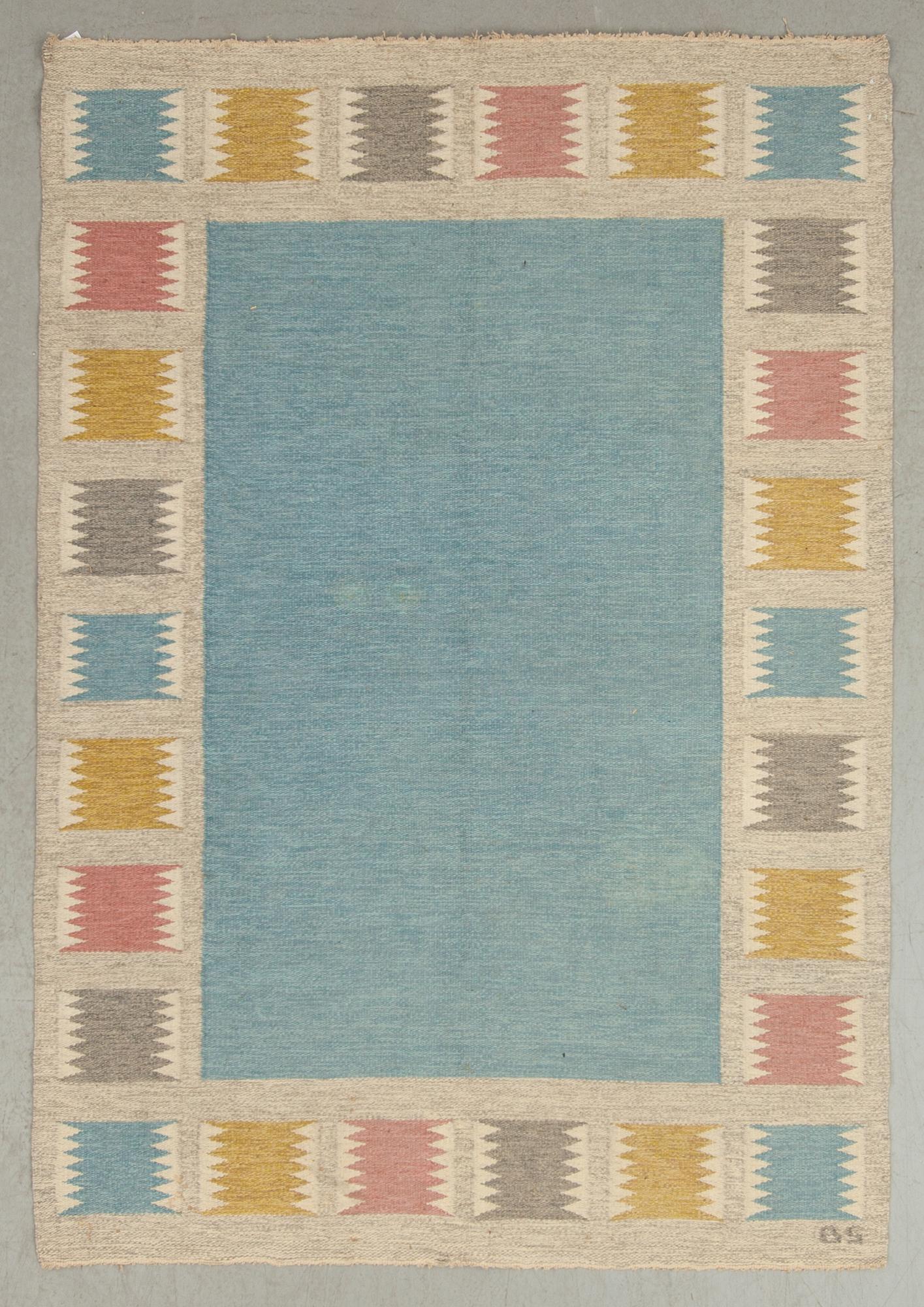 MATTA, rölakan, monogramsignerad BS, (Birgitta Söderkvist möjligen), 1900-talets andra hälft. Ca 236 x 165 cm.