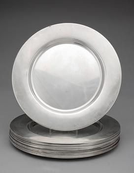 KUVERTTALLRIKAR, 12 st, silver, GAB Uppsala 1974. Tot vikt ca 4530 gram.