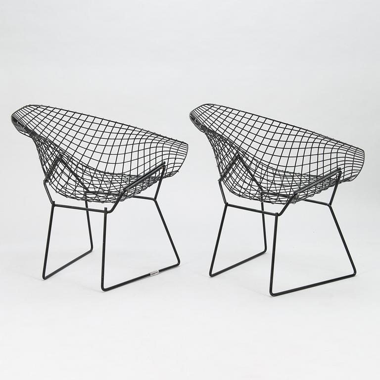 HARRY BERTOIA, fåtöljer ett par, "Diamond chair", 1900-talets senare hälft.