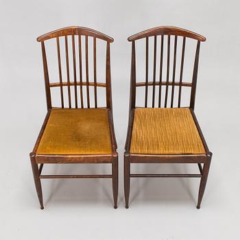 Kerstin Hörlin-Holmquist, A set of six Charlotte chairs with a dining table by Asko, Finland, 1970s.