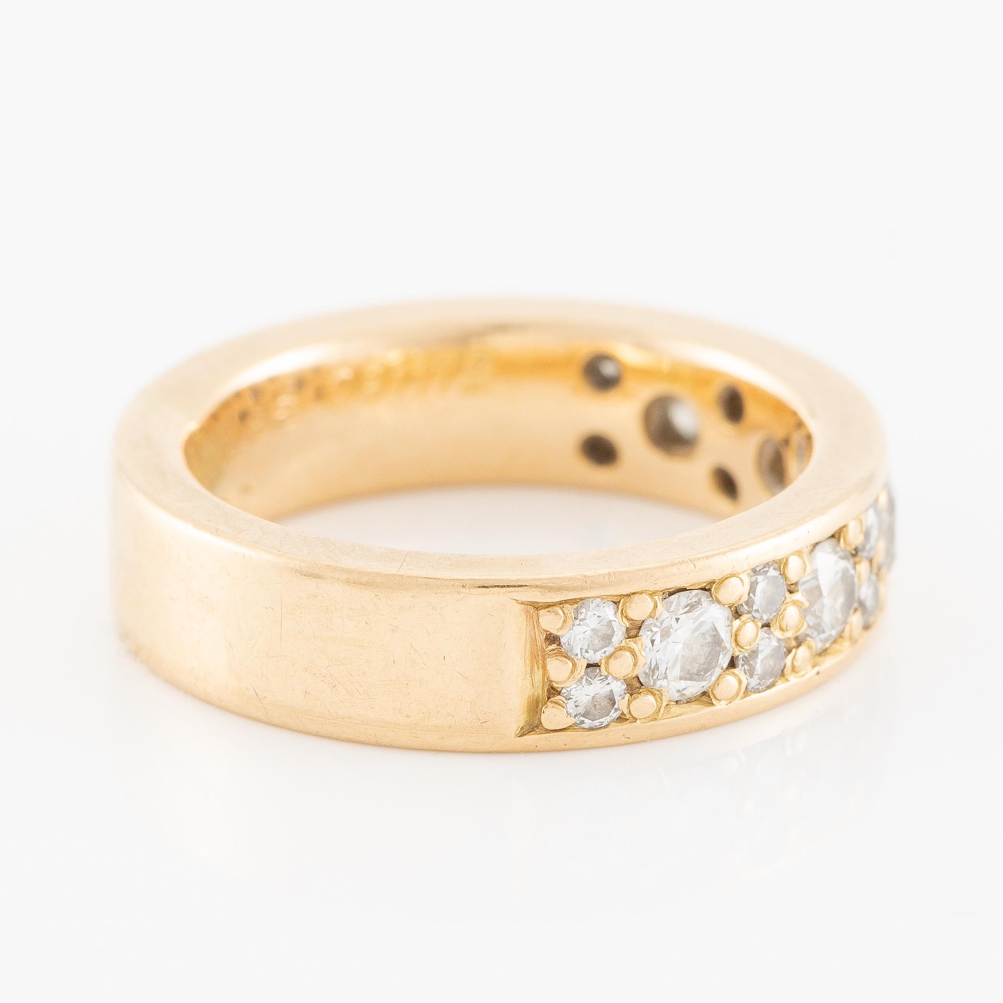 Ring, half eternity, Schalins, 18K gold with brilliant-cut diamonds.