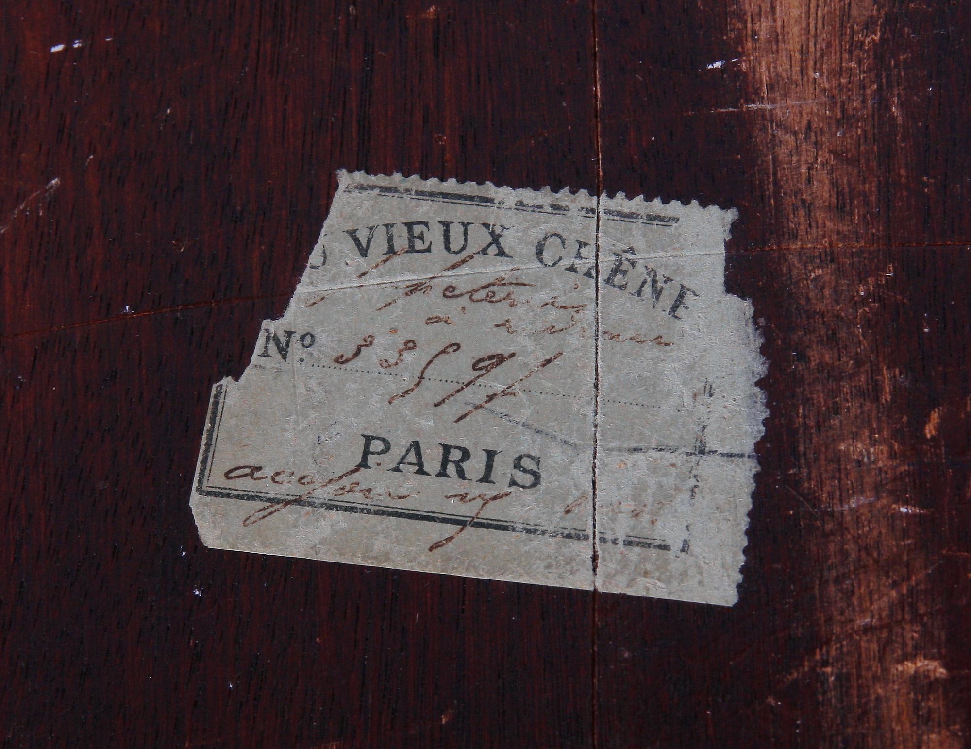 BREVSCHATULL, etikettmärkt Paris, sent 1800-tal.