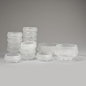 Iittala · SKÅLAR, 18 delar, glas, "Ultima thule", Tapio Wirkkala, Ittala, 1900-talets andra hälft.