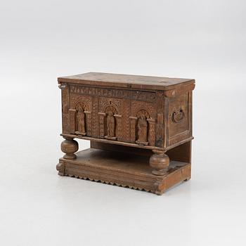 A chest/sideboard, 19th century incorporating 17th century pieces.