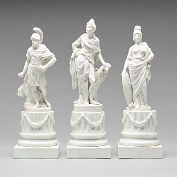 324. Three French bisquit figurines, Paris, 19th Century.