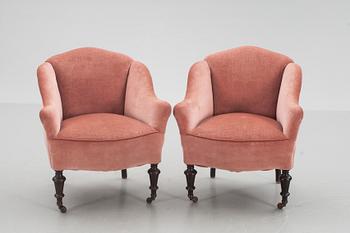 FÅTÖLJER, ett par, nyrokoko, 1800/1900-tal.