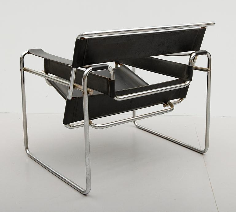 FÅTÖLJ, efter Marcel Breuer, "Wassily", 1900-talets andra hälft.