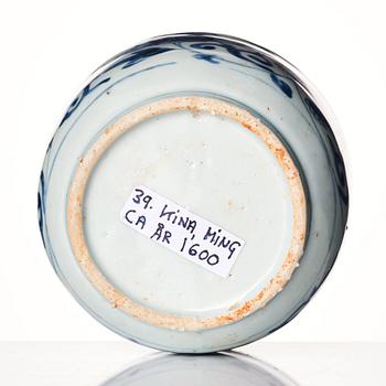 A blue and white jar, Ming dynasty (1368-1644).