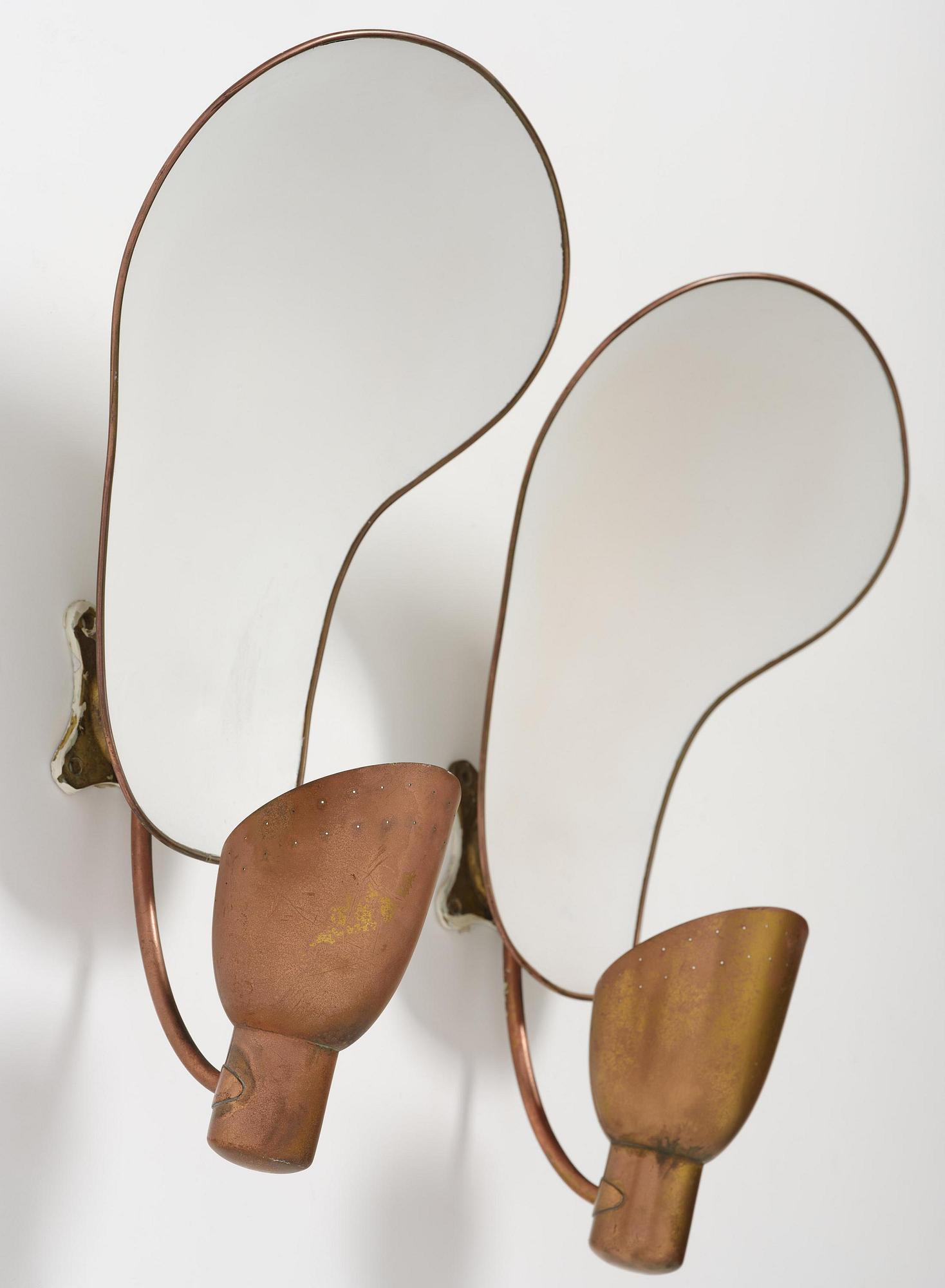 Carl-Axel Acking, a pair of wall lamps model "5029", Bröderna Malmströms Metallvarufabrik, Malmö, 1940s.