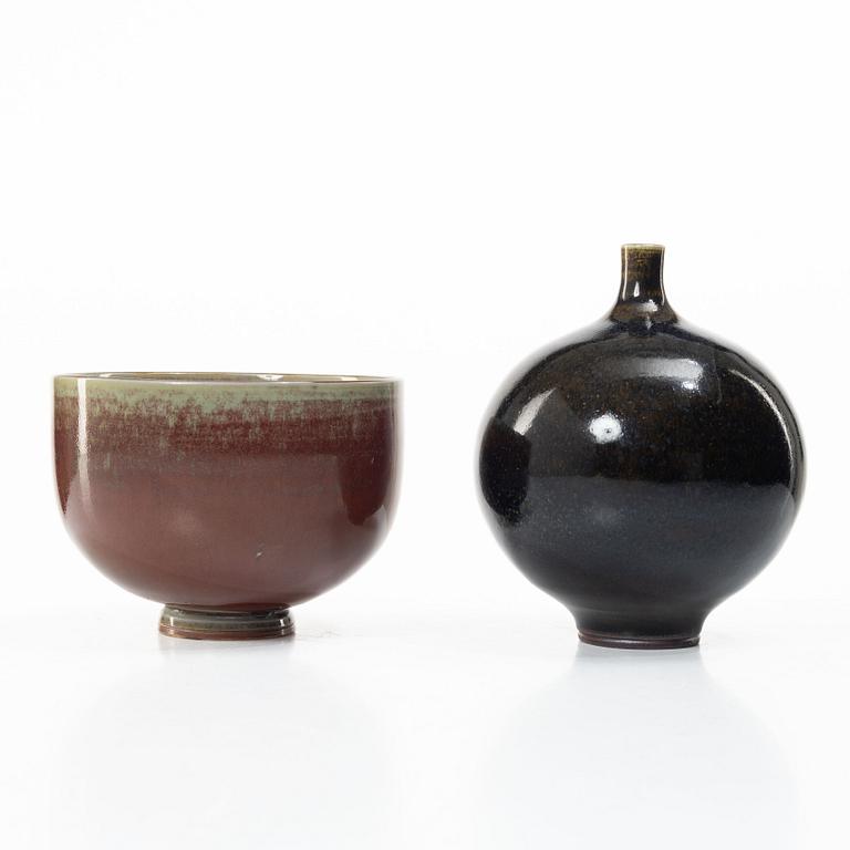 Berndt Friberg, a vase and a bowl, Gustavsberg Studio.