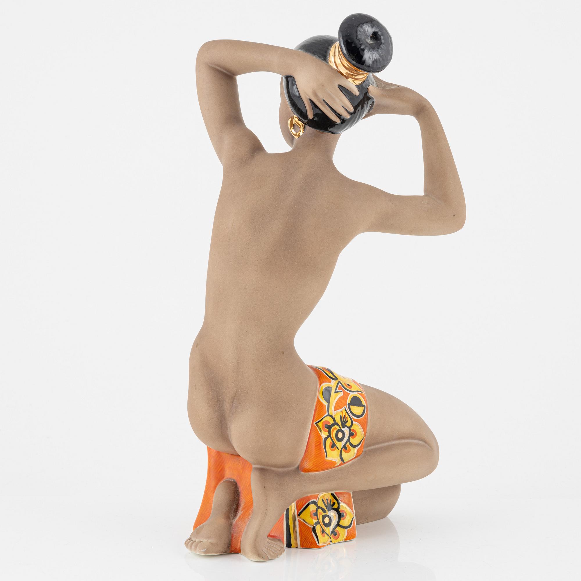 A 'Samara' ceramic figurine, C.I.A. Manna Torino, Italy, around mid 20th Century.