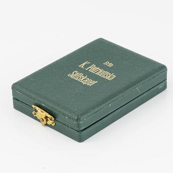 Gustav VI Adolf, medalj i guld, Kungliga patriotiska sällskapet, i etui,