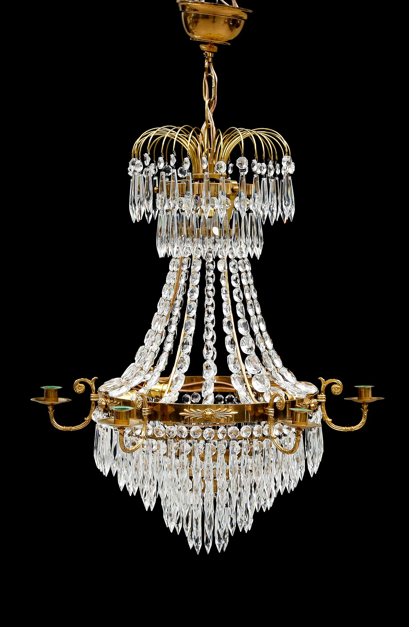 LJUSKRONA, empirestil, 1900-talets mitt. Höjd ca 61 cm.