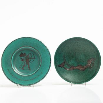 Wilhelm Kåge, Collection, 7 pieces, “Argenta”, Gustavsberg.