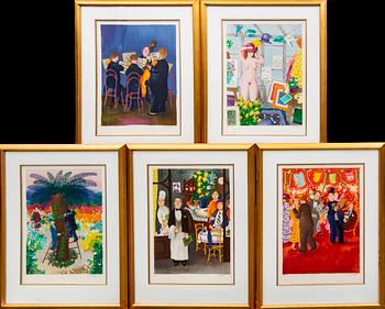 Lennart Jirlow, a set of five lithographs in colours signed and numbered 111/275.