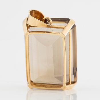 Pendant, 18K gold with smoky quartz.