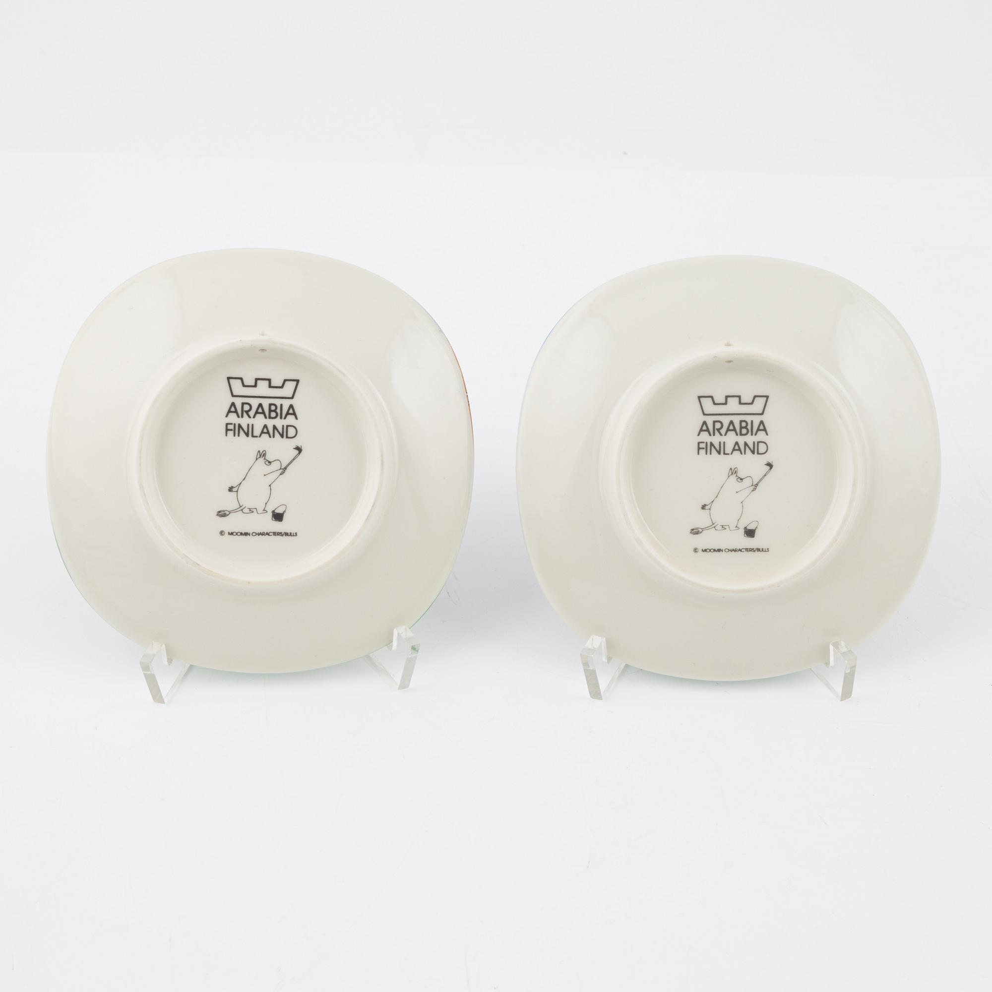 14 porcelain collector's plates, Moomin Characters/Bulls, Arabia, Finland.