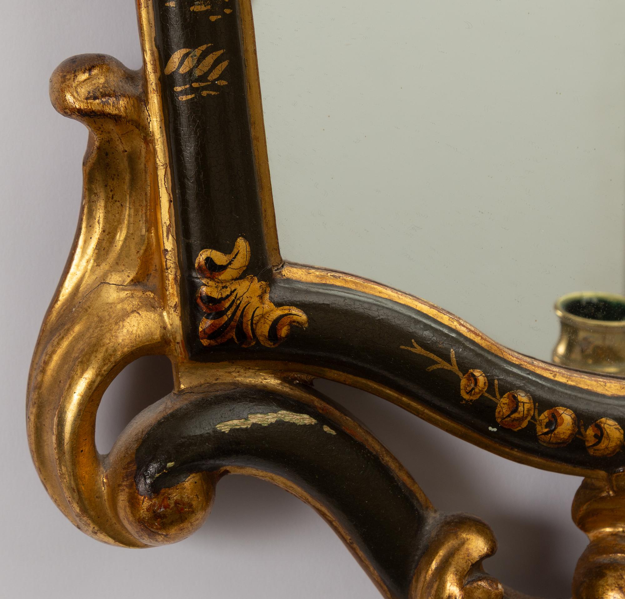 A pair of mirror sconces, Baroque style, 20th century.