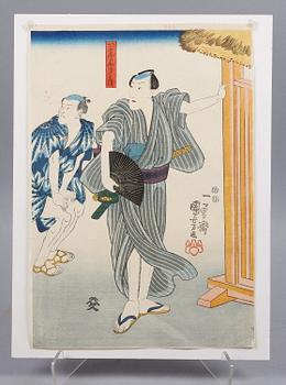 UTAGAWA KUNIYOSHI, träsnitt, 2 st.