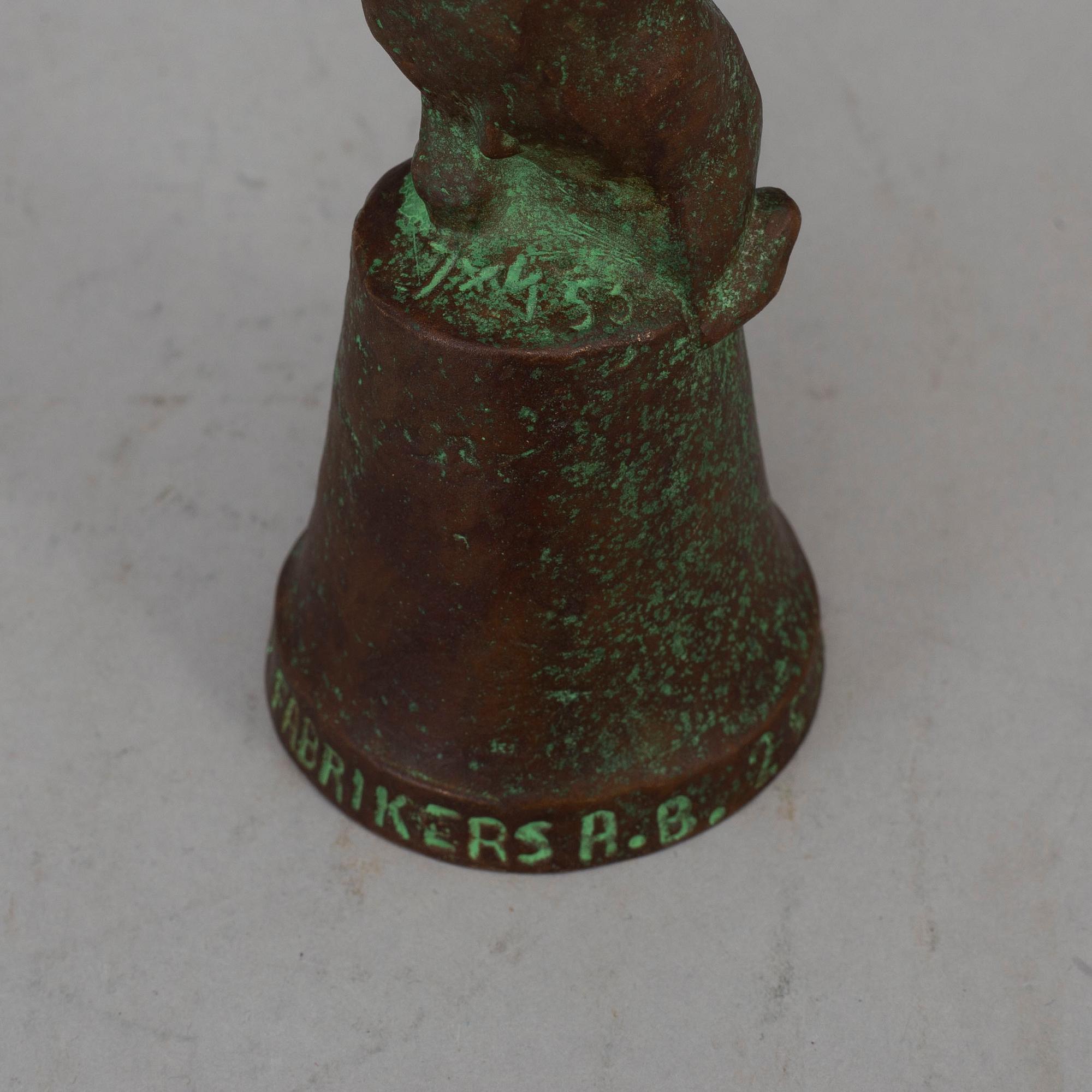 JUSSI MÄNTYNEN, skulptur, brons, sign med initialer och dat-55.