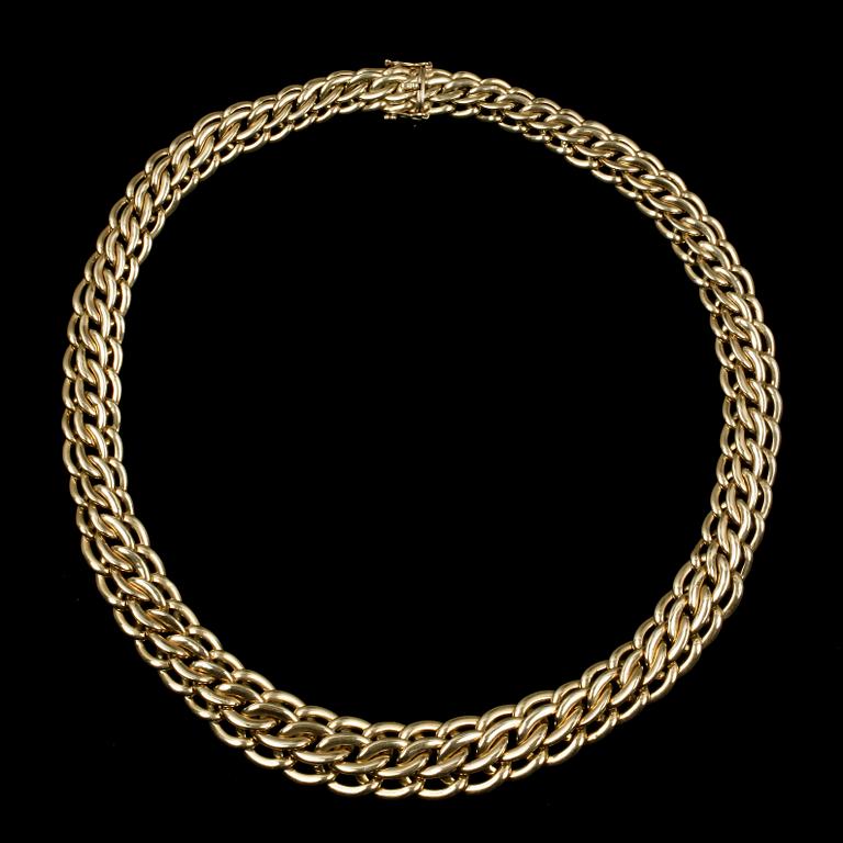 COLLIER, 18k guld. Tyskland, 1900-talets andra hälft. Vikt 49,8g.