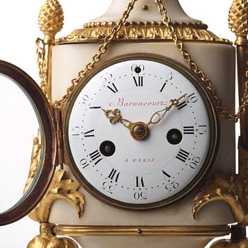 A Louis XVI late 18th Century mantel clock, by Pierre Michel Barancourt (active in Paris 1779-89).