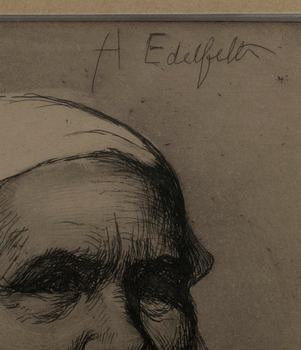 ALBERT EDELFELT, etsning, plåtsign.