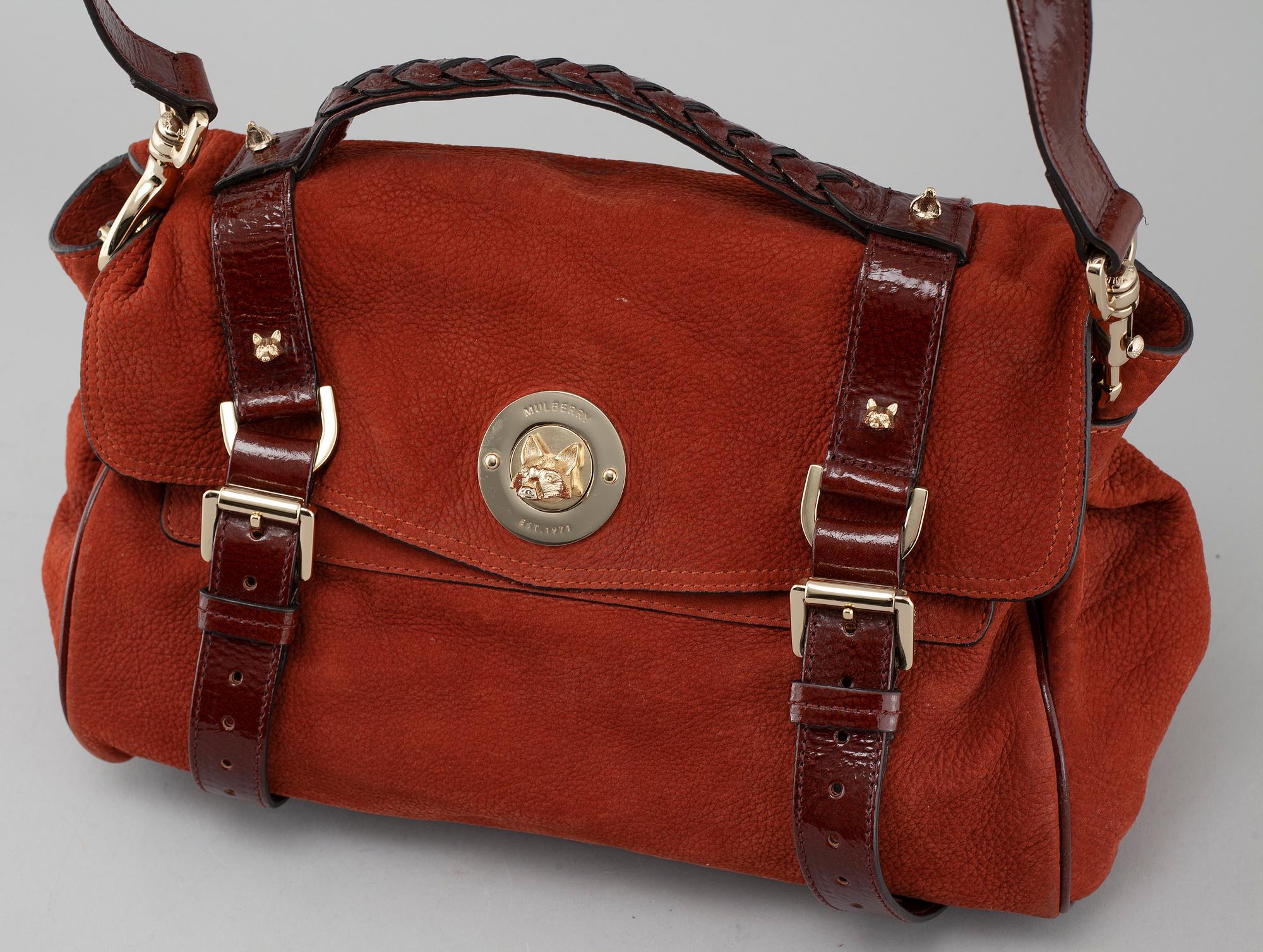 MULBERRY, a "Fox Lock Maxi Grain Nubuck Alexa" bag.