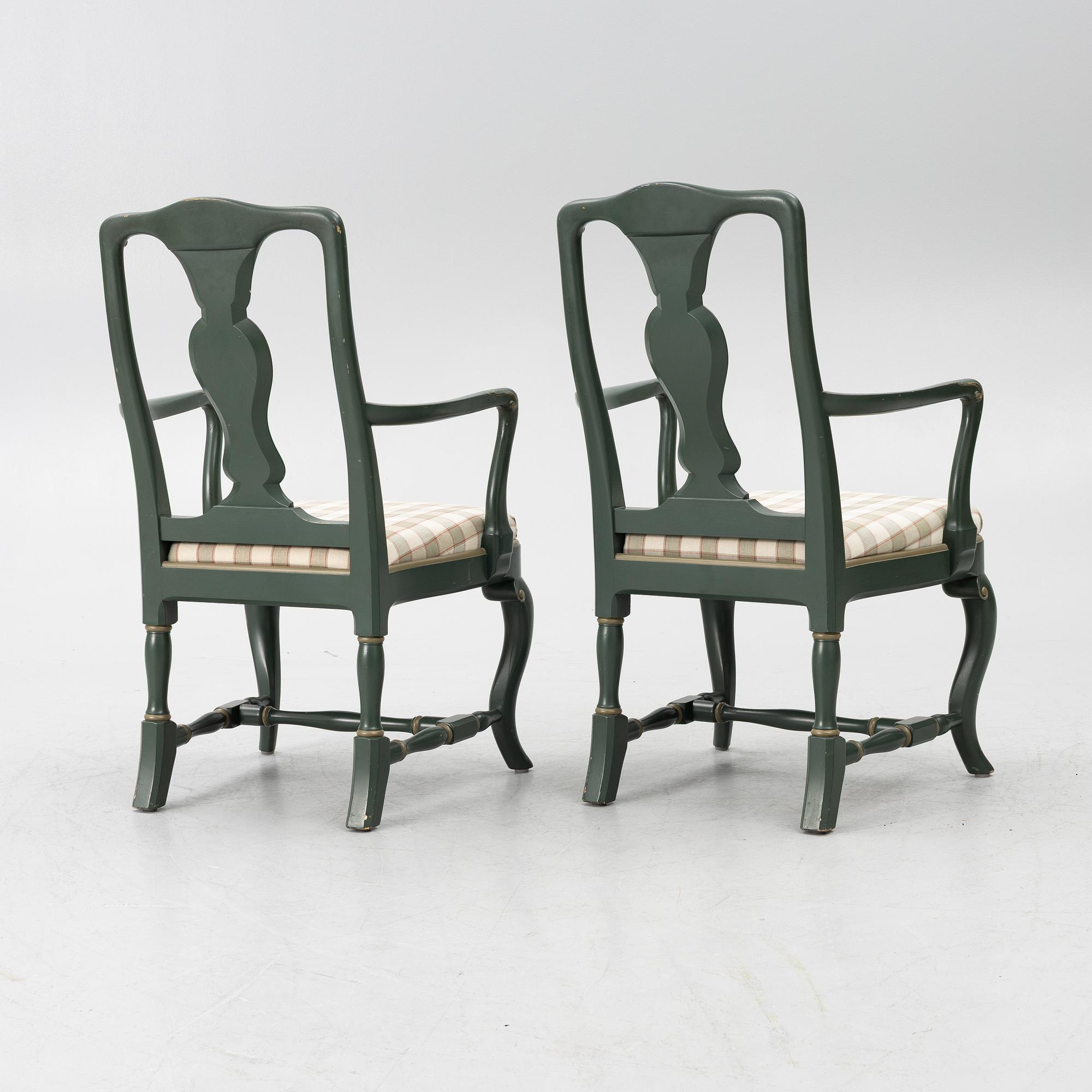 Serving table, as well as armchairs, a pair, Nordiska Kompaniet, 1928.