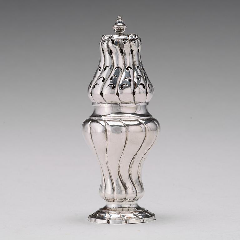A Baltic 18th century sugar-caster, mark of Johan Diedrich Rehwald, Riga (1731-1781(-93)).