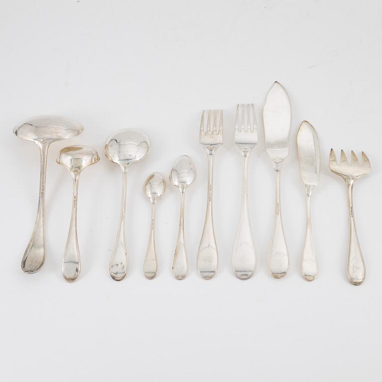 A 99-piece silver model G cutlery service, mark of W.A. Bolin, Stockholm, including 1950.