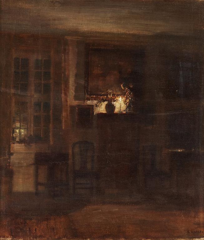 Carl Holsoe, Interiör with a burning candle.