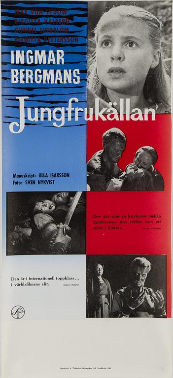 Four Ingmar bergman movie posters, SF Svensk Filmindustri.