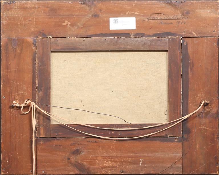 ANTON WAHLEDOV, ram, jugend, signerad och daterad 1906.