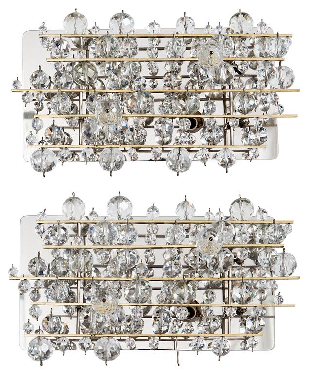 A pair of J. & L. Lobmeyer wall lamps "The Met"/"Exploding Star", Vienna, Austria 1960's.