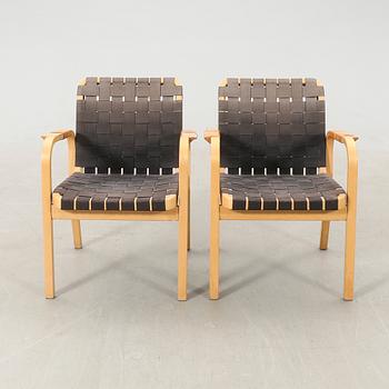 Alvar Aalto, a pair of armchairs model number 45, Finland, late 20th century.